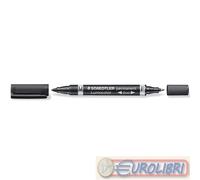 Staedtler Lumocolor Duo marcatore permanente Punta a ogiva/sottile Nero 1 pz