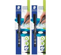 Lumocolor Staedtler permanent CD/DVD, penna nera per scrivere su CD/DVD, larghezza tratto circa 0.4 mm, 310-9CDBKD (Confezione da 2)