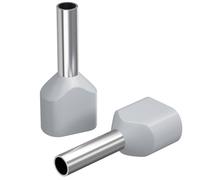 Lumonic 100 x 4mm² manicotti terminali per cavi TWIN isolati grigio I La lunghezza del puntalino gemello per 2 fili è di 12mm I Stagnato per protezione dalla corrosione