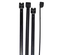 Lumonic 100x fascette 290 x 4,5mm I Fascette nere con linguetta in metallo di qualità industriale I Fascette resistenti ai raggi UV, fascette resistenti alle intemperie, fascette nere