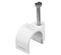 Lumonic 100x morsetto a chiodo 10mm per cavo bianco - morsetto per cavo con chiodo 22mm, ad esempio per il montaggio a parete - morsetti per cavo di d