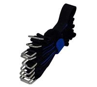 Lumonic 10x fascette in hook+loop 300x20mm incrociate nero blu - Fascette in hook+loop riutilizzabili - Per il fissaggio o la gestione dei cavi