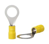 Lumonic 25x Capocorda ad anello 4,0-6,0mm² Parzialmente isolato | M10 | Rame stagnato | Collegamento sicuro del cavo senza saldature | Set, capocorda a crimpare, connettore a crimpare, occhiello ad an