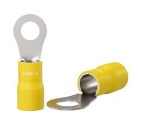 Lumonic 25x Capocorda ad anello 4,0-6,0mm² Parzialmente isolato | M5 | Rame stagnato | Collegamento sicuro del cavo senza saldature | Set, capocorda a crimpare, connettore a crimpare, occhiello ad ane