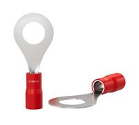 Lumonic 25x capocorda ad anello M6 parzialmente isolato 0,5-1,5mm² I capocorda ad anello rosso I set di capocorda, capocorda ad anello M6, capocorda ad anello, capocorda con occhiello