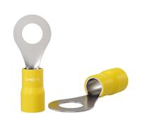 Lumonic 25x capocorda ad anello M6 parzialmente isolato 4-6mm² - Set di capocordi gialli