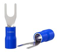 Lumonic 25x Capocorda della forcella 1,5-2,5mm² Parzialmente isolato | M3 | Rame stagnato | Collegamento sicuro del cavo senza saldature | Set di 25 capicorda a crimpare, connettori a crimpare | Veico