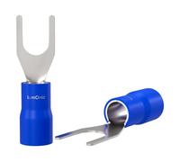 Lumonic 25x Capocorda della forcella 1,5-2,5mm² Parzialmente isolato | M4 | Rame stagnato | Collegamento sicuro del cavo senza saldature | Set di 25 capicorda a crimpare, connettori a crimpare | Veico