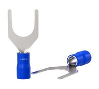 Lumonic 25x Capocorda della forcella 1,5-2,5mm² Parzialmente isolato | M6 | Rame stagnato | Collegamento sicuro del cavo senza saldature | Set di 25 capicorda a crimpare, connettori a crimpare | Veico