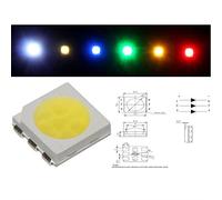 Lumonic 50x LED superluminosi di tipo SMD 5050 - LED alta potenza da saldare da soli per il fai da te in colore verde - Dimensioni: 5x5mm