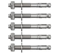 Lumonic 5x Ancora pesante M8x75mm Ancore a cuneo zincate di alta qualità | Montaggio a pressione, IMMEDIATAMENTE CARICABILE | Ancoraggio in calcestruz