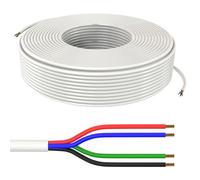 Lumonic 5x0,34mm² RGBW LED Linea di controllo Bianco 100m | cavo flessibile a 5 conduttori con guaina | LiYY Estensione, Cavo di alimentazione, Linea di alimentazione LED, Cavo di controllo