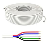Lumonic 5x0,34mm² RGBW LED Linea di controllo Bianco 100m | cavo flessibile a 5 conduttori con guaina | LiYY Estensione, Cavo di alimentazione, Linea di alimentazione LED, Cavo di controllo