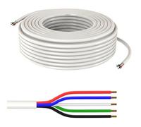 Lumonic 5x0,34mm² RGBW LED Linea di controllo Bianco 20m | cavo flessibile a 5 conduttori con guaina | LiYY Estensione, Cavo di alimentazione, Linea di alimentazione LED, Cavo di controllo
