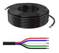 Lumonic 5x0,34mm² RGBW LED Linea di controllo nero 10m | cavo flessibile a 5 conduttori con guaina | LiYY Estensione, Cavo di alimentazione, Linea di alimentazione LED, Cavo di controllo