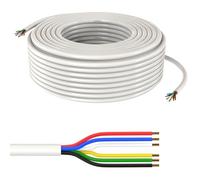 Lumonic 6x0,34mm² RGBW CCT LED Linea di controllo Bianco 10m | cavo flessibile a 6 conduttori con guaina | LiYY Estensione, Cavo di alimentazione, Linea di alimentazione LED, Cavo di controllo