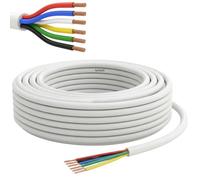Lumonic 6x0,34mm² RGBW CCT LED Linea di controllo Bianco 5m | cavo flessibile a 6 conduttori con guaina | LiYY Estensione, Cavo di alimentazione, Linea di alimentazione LED, Cavo di controllo