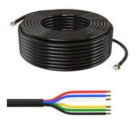 Lumonic 6x0,34mm² RGBW CCT LED Linea di controllo nero 10m | cavo flessibile a 6 conduttori con guaina | LiYY Estensione, Cavo di alimentazione, Linea di alimentazione LED, Cavo di controllo