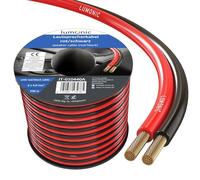 Lumonic Cavi per altoparlanti | 100m Rosso Nero | 2x 4mm² CCA | Cavo per diffusori HiFi | Linea audio doppia
