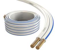 Lumonic Cavi per altoparlanti | 10m Bianco | 2x 2,5mm² CCA | Marcatura blu Cavo per diffusori HiFi | Linea audio doppia