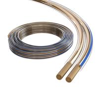 Lumonic Cavi per altoparlanti | 10m Trasparente | 2x 0,75mm² CCA | Marcatura blu Cavo per diffusori HiFi | Linea audio doppia