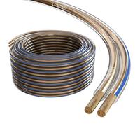 Lumonic Cavi per altoparlanti | 10m Trasparente | 2x 4mm² CCA | Marcatura blu Cavo per diffusori HiFi | Linea audio doppia