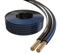 Lumonic Cavi per altoparlanti | 50m Nero | 2x 2,5mm² CCA | Marcatura blu Cavo per diffusori HiFi | Linea audio doppia