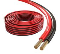 Lumonic Cavi per altoparlanti | 50m Rosso Nero | 2x 0,5mm² CCA | Cavo per diffusori HiFi | Linea audio doppia