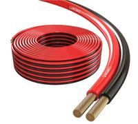 Lumonic Cavi per altoparlanti | 50m Rosso Nero | 2x 2,5mm² CCA | Cavo per diffusori HiFi | Linea audio doppia