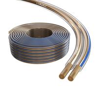 Lumonic Cavi per altoparlanti | 50m Trasparente | 2x 4mm² CCA | Marcatura blu Ca