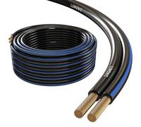 Lumonic Cavi per altoparlanti | 5m Nero | 2x 2,5mm² CCA | Marcatura blu Cavo per diffusori HiFi | Linea audio doppia
