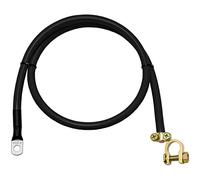 Lumonic Cavo batteria 75cm cavo di massa con sezione 25mm² nero - cavo di alimentazione per autoveicoli con capocorda tubolare M8 + terminale a polo - cavo in rame isolato