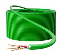 Lumonic Cavo bus 2x2x0,8 mm 100m | CCA, schermato | verde con marcatura a metri | Casa intelligente, rete, controllo, automazione degli edifici