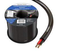 Lumonic Cavo dell'altoparlante 100m Nero | 2x 0,75mm² CCA | Cavo per diffusori HiFi | Cavo audio rotondo | Professionale PA Installazione- Audio- Cavo rotondo