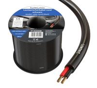 Lumonic Cavo dell'altoparlante 100m Nero | 2x 1,5mm² CCA | Cavo per diffusori HiFi | Cavo audio rotondo | Professionale PA Installazione- Audio- Cavo rotondo