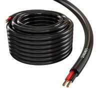 Lumonic Cavo dell'altoparlante 25m Nero tondo | 2x 4mm² CCA | Cavo per diffusori HiFi | Cavo audio rotondo | Professionale PA Installazione- Audio- Cavo rotondo