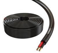 Lumonic Cavo dell'altoparlante 50m Nero | 2x 4mm² CCA | Cavo per diffusori HiFi | Cavo audio rotondo | Professionale PA Installazione- Audio- Cavo rotondo