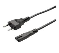 Lumonic Cavo di alimentazione con spina Euro e connettore C7, per TV e console, nero, 10 m, 230 V - Adatto a TV, radio e console, connettore C7 inseribile da entrambi i lati, protezione anti-piegatura