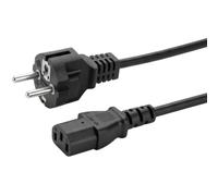 Lumonic Cavo per apparecchi a freddo con spina Schuko su C13, nero, 2 m, 230 V - Per PC, monitor e NAS, classico connettore C13 per apparecchi a freddo, protezione anti-piegatura per evitare la rottur