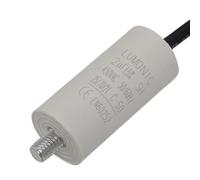 Lumonic Condensatore di avviamento 2µF 450V | con Filo I 26x55mm I 2uF I Condensatore motore con custodia in plastica I Condensatore di esercizio I per pompe, tosaerba, utensili