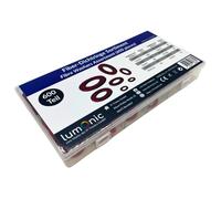 Lumonic Gamma di anelli di tenuta in fibra | 600 pezzi, 12 dimensioni comuni (10-32mm) | Set di guarnizioni piatte sanitarie | in una pratica scatola di assortimento