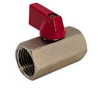 Lumonic I Valvola a sfera Esagonale con impugnatura a ginocchiera I 1/4 Dogana I 2 x Filetto interno I Ottone cromato I Rubinetto di arresto I per l'aria compressa I Officina