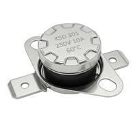 Lumonic Interruttore termico 60°C Contatto NC 250V 10A Interruttore di temperatura termostato KSD301 Bimetal Protezione termica