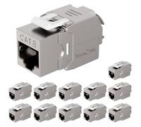 Lumonic Keystone - Set da 12 pezzi RJ45 CAT8.1 | montaggio senza attrezzi | T568A/B codificato a colori | per scatola da parete e pannello patch | PoE, fino a 40 Gbps | schermatura a 360° | scarico