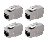 Lumonic Keystone - Set da 4 pezzi RJ45 CAT7 | montaggio senza attrezzi | T568A/B codificato a colori | per scatola da parete e pannello patch | PoE++, fino a 10 Gbps | schermatura a 360° | scarico