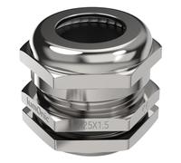 Lumonic Pressacavo in metallo M25 | Campo di serraggio 10-14 mm | IP68 | con controdado | Ottone nichelato, EMC | -40...+100°C | corrisponde a PG16