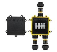 Lumonic Scatola di giunzione Y a 3 vie impermeabile IP68 | Distribuzione dei cavi rapida e sicura | per cavi da 0,5 a 2,5 mm² | Resistente ai raggi UV, da -40 °C a +105 °C | Scatola di giunzione per