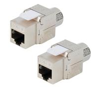 Lumonic Set da 2 pezzi Premium Keystone RJ45 CAT8.1 | montaggio senza attrezzi | T568A/B codificato a colori | per scatola da parete e pannello patch | PoE, fino a 40 Gbps | schermatura a 360° |
