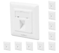 Lumonic Set di 10 Telaio da incasso Keystone | 1-Port | Sistema standard 55 | | Plastica ABS | per moduli Keystone RJ45, HDMI, USB