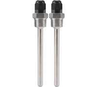 Lumonic Set di 2 manicotti ad immersione V2A in acciaio inox da 1/2 pollice | 150mm Lunghezza di installazione | Adattamento perfetto per sensori di temperatura da 6 mm | per l'accumulo di tamponi, il